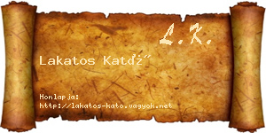 Lakatos Kató névjegykártya